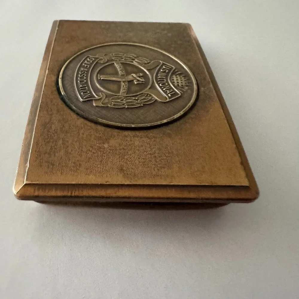 Vintage US National Senior Open Golf Association Belt‎ Buckle Copper Tone